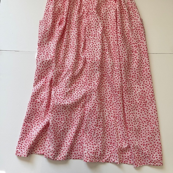 Japna Dress Summer Ditsy Floral Peasant Button Down Tank Pockets Lined Sz S - Picture 14 of 14